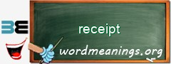 WordMeaning blackboard for receipt